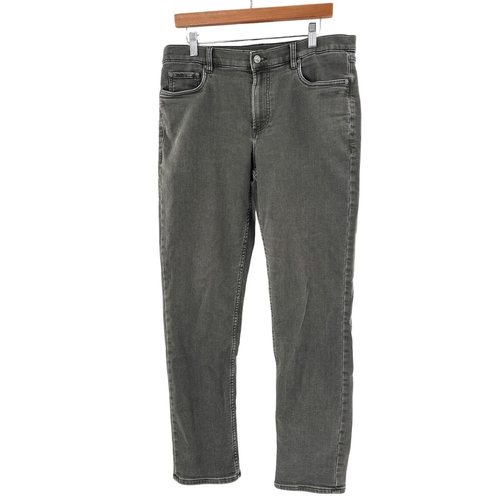 Faherty Jeans Mens 33x32 Grey Stretch Denim Straight Pants Casual‎ Comfort